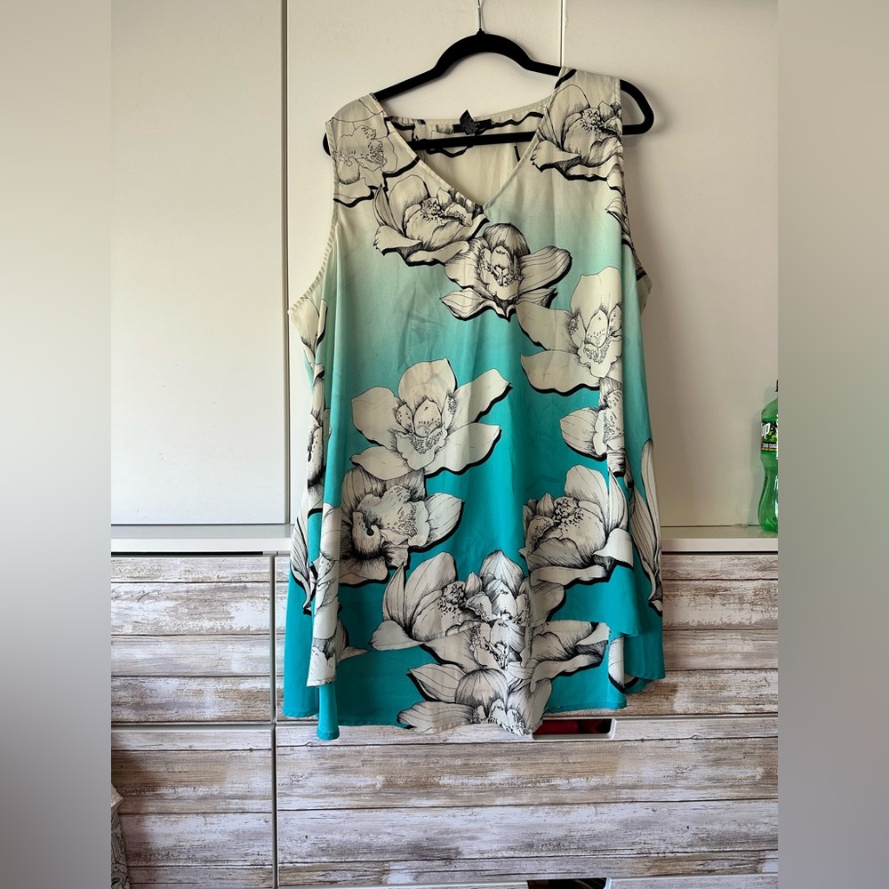 💙 Alfani Woman Floral Ombre Sleeveless Tunic Top 24W 💙